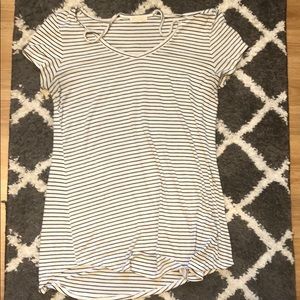 striped short sleeve shirt